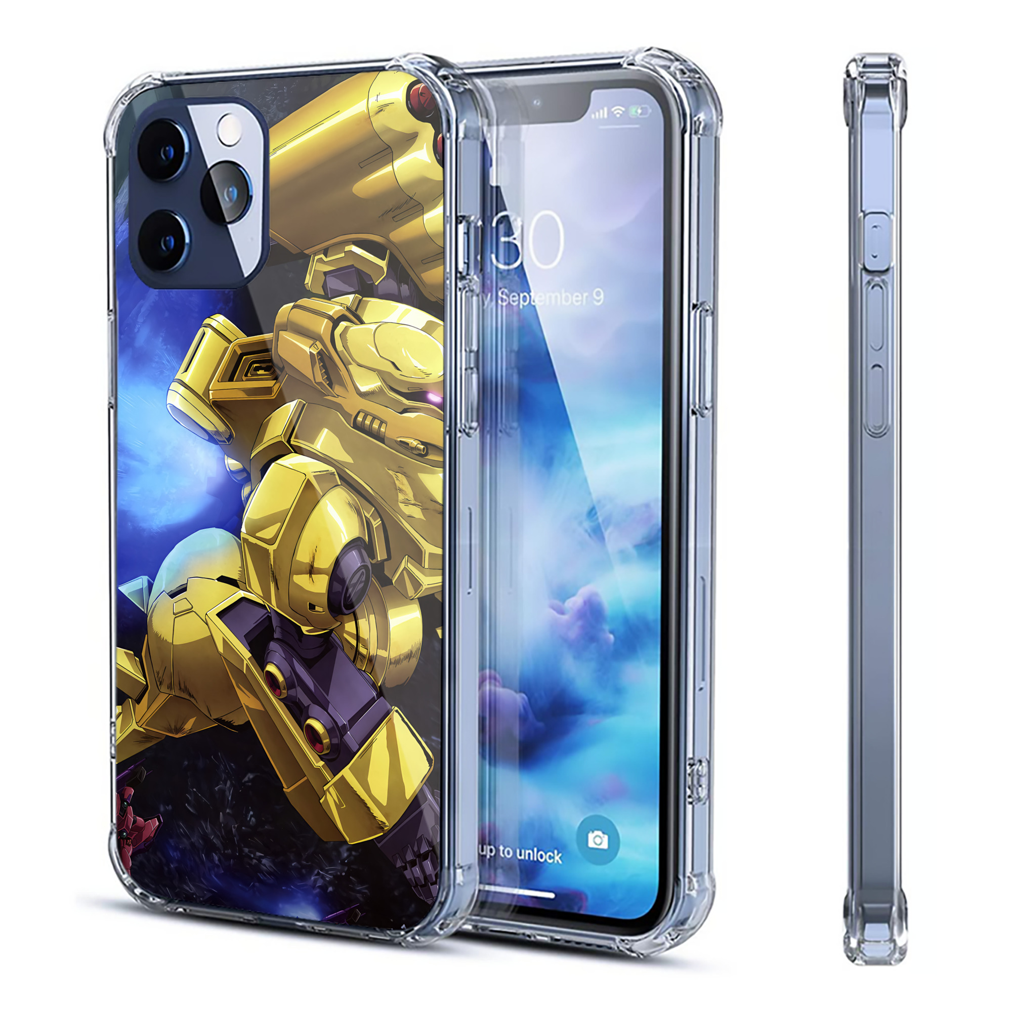 （画像用） 機動戦士ガンダム Mobile Suit Gundam 【iPhone 12シリーズ対応】透明スマホケース（クリアソフトケース）